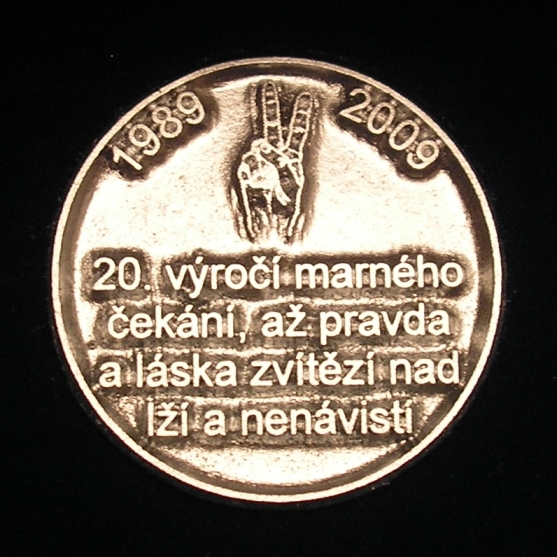 Medaile 20. výročí sametové revoluce - rok 2009